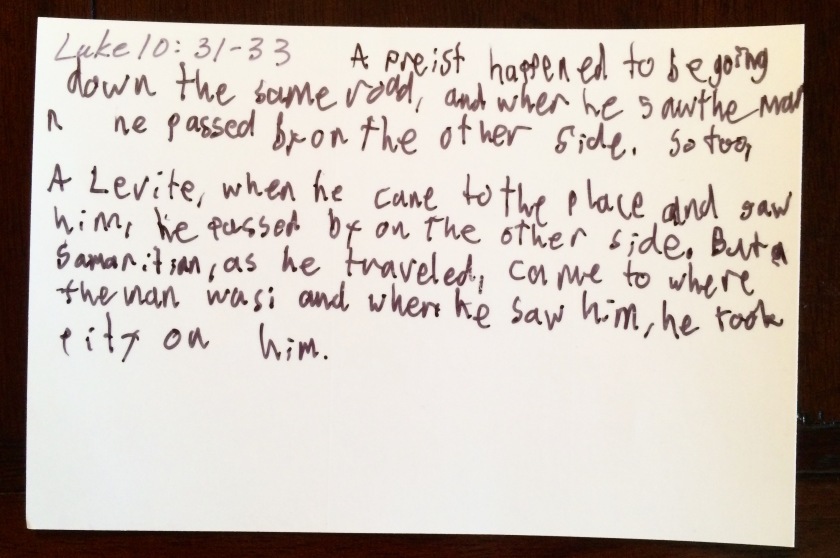 The religious people ignored the half-dead person. They made effort to get far away on the other side. I've done that. I do that. (transcribed by Caleb)